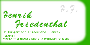 henrik friedenthal business card